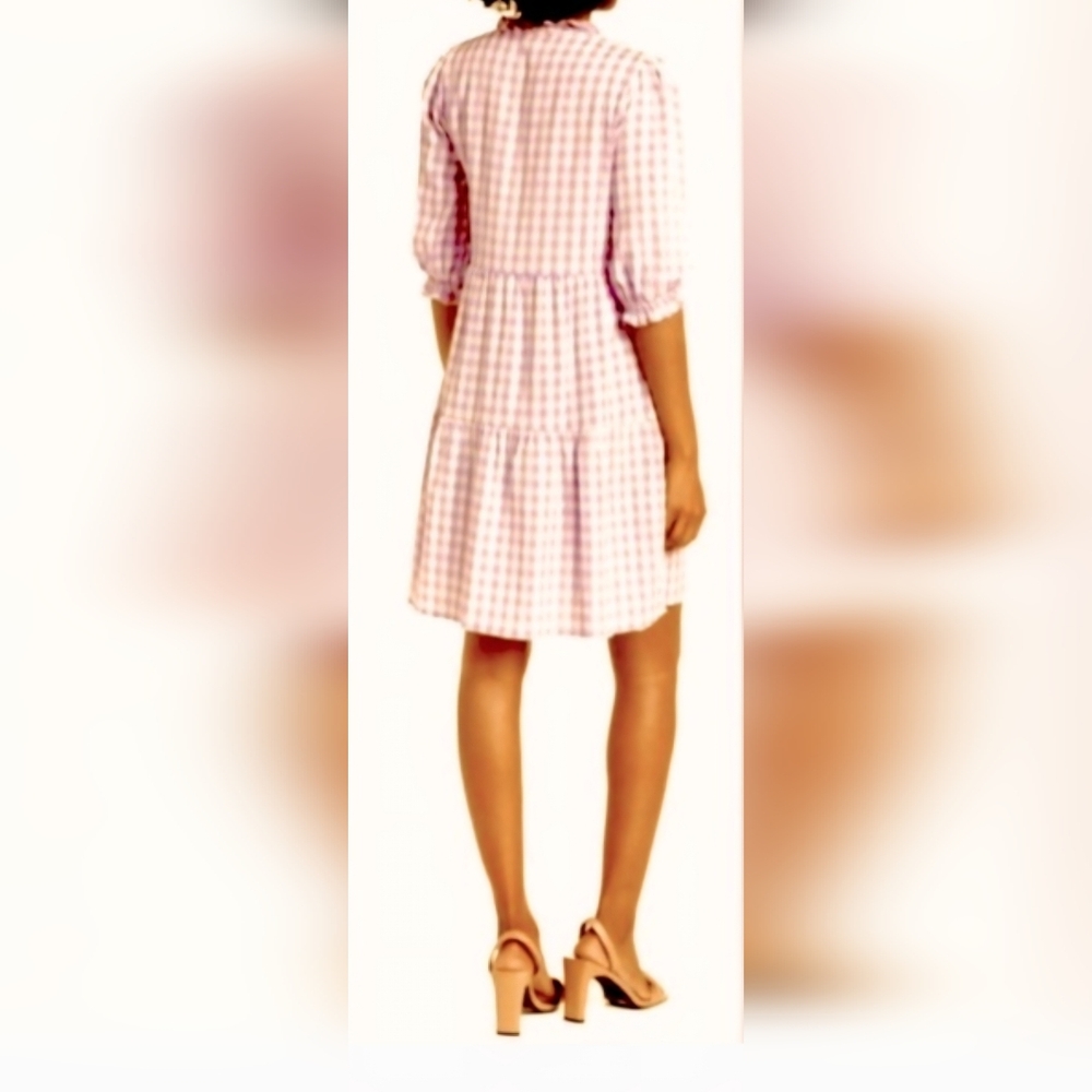 NWT NANETTE LEPORE Blush Gingham Dress - Picture 2 of 10